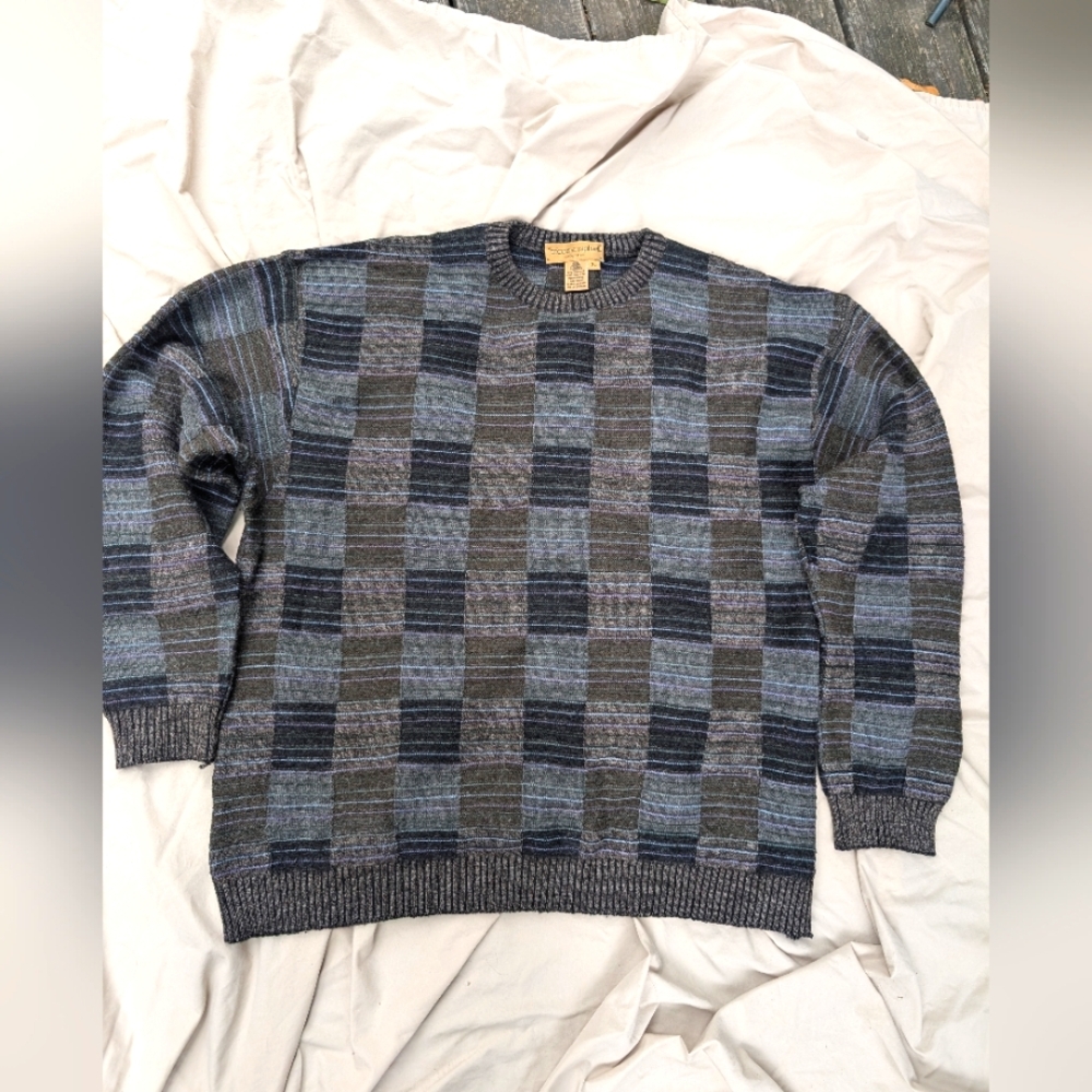 Vintage Tricots St  Raphael Merino wool sweater XL in subtle striped block